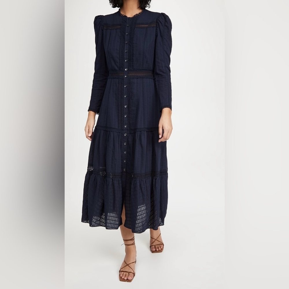 La Vie Rebecca Taylor Long Sleeve Ribbon Dress - XS